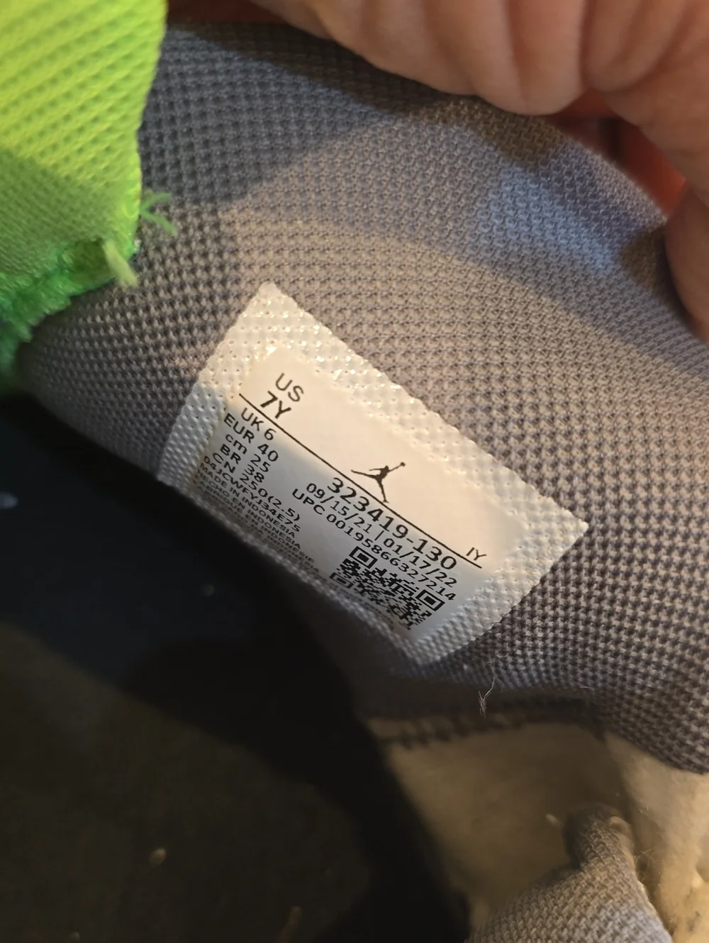 Jordan Kids' Basketball Sneakers in Black, White & Neon Green